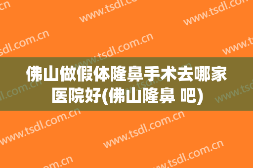 佛山做假体隆鼻手术去哪家医院好(佛山隆鼻 吧)