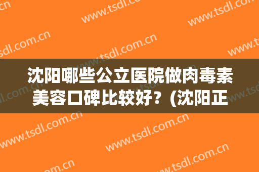 沈阳哪些公立医院做肉毒素美容口碑比较好？(沈阳正规的美容医院)