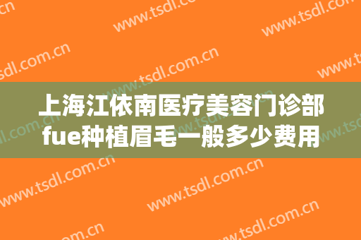 上海江依南医疗美容门诊部fue种植眉毛一般多少费用?效果怎么样?(上海植眉哪里做得好)