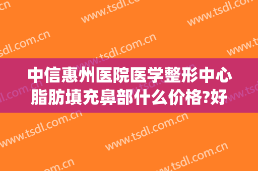 中信惠州医院医学整形中心脂肪填充鼻部什么价格?好不好?(假体隆鼻手术多少钱)