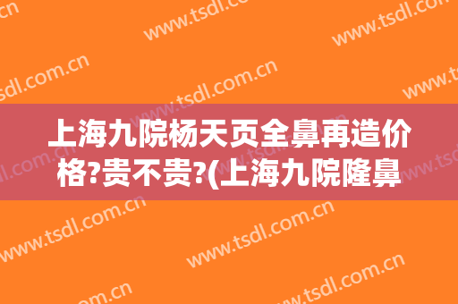上海九院杨天页全鼻再造价格?贵不贵?(上海九院隆鼻整形价格)