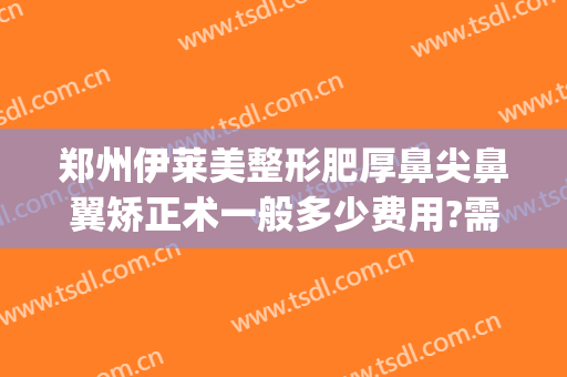 郑州伊莱美整形肥厚鼻尖鼻翼矫正术一般多少费用?需要多久恢复?(美莱美容整形医院郑州)