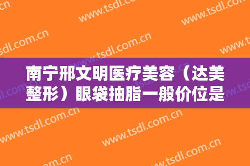 南宁邢文明医疗美容（达美整形）眼袋抽脂一般价位是多少?靠谱吗?