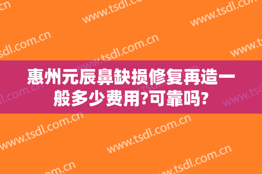 惠州元辰鼻缺损修复再造一般多少费用?可靠吗?