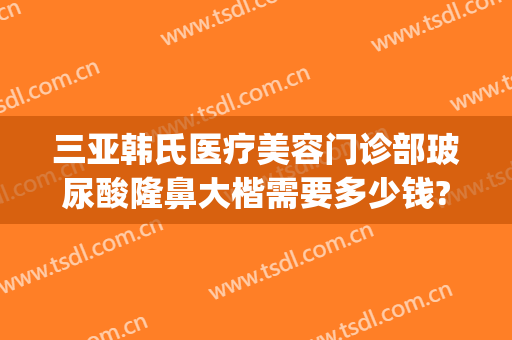 三亚韩氏医疗美容门诊部玻尿酸隆鼻大楷需要多少钱?好不好?(韩佳隆鼻多少钱)