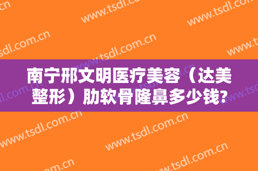 南宁邢文明医疗美容（达美整形）肋软骨隆鼻多少钱?靠谱吗?