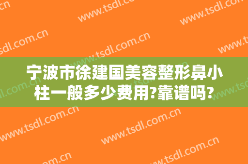 宁波市徐建国美容整形鼻小柱一般多少费用?靠谱吗?