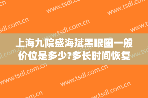 上海九院盛海斌黑眼圈一般价位是多少?多长时间恢复?(上海九院去除黑眼圈)