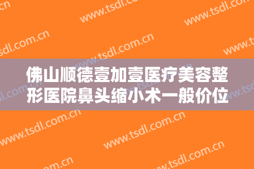佛山顺德壹加壹医疗美容整形医院鼻头缩小术一般价位是多少费用?贵不贵?