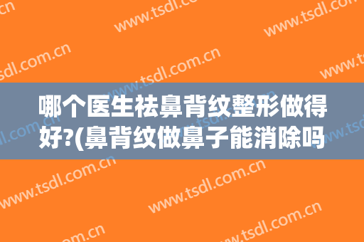 哪个医生祛鼻背纹整形做得好?(鼻背纹做鼻子能消除吗)