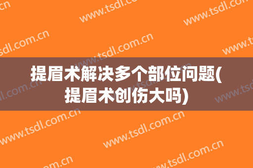 提眉术解决多个部位问题(提眉术创伤大吗)