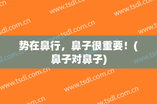势在鼻行，鼻子很重要！(鼻子对鼻子)