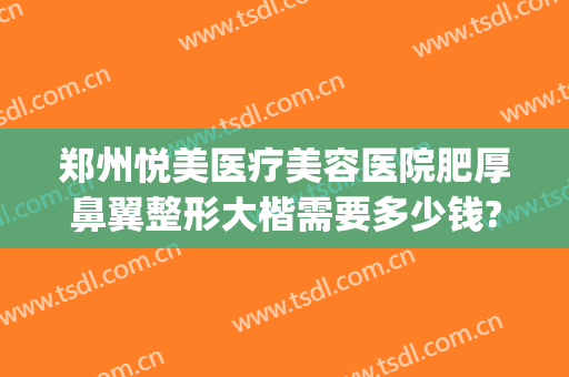 郑州悦美医疗美容医院肥厚鼻翼整形大楷需要多少钱?效果怎么样?(郑州隆鼻大约多少钱)