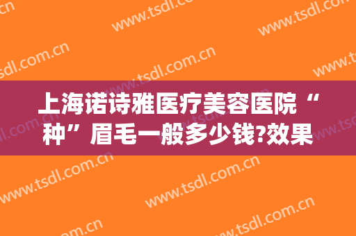上海诺诗雅医疗美容医院“种”眉毛一般多少钱?效果怎么样?(美容医院做眉毛多少钱)