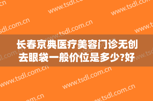长春京典医疗美容门诊无创去眼袋一般价位是多少?好不好?(京典丽园去眼袋怎么样)