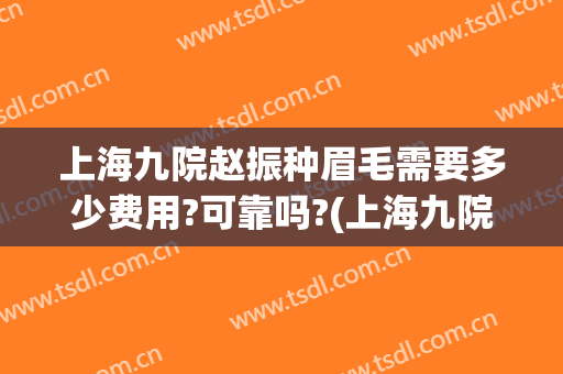上海九院赵振种眉毛需要多少费用?可靠吗?(上海九院植眉多少钱)