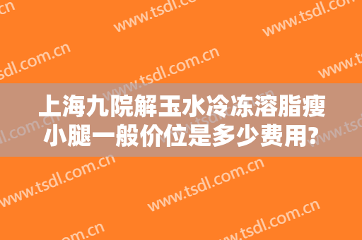上海九院解玉水冷冻溶脂瘦小腿一般价位是多少费用?贵不贵?