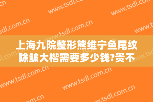 上海九院整形熊维宁鱼尾纹除皱大楷需要多少钱?贵不贵?