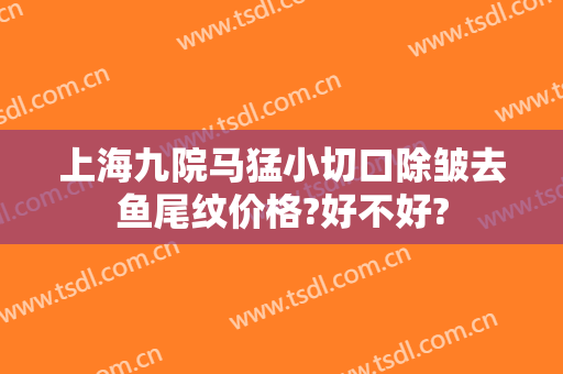 上海九院马猛小切口除皱去鱼尾纹价格?好不好?