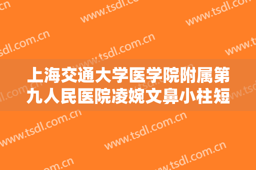 上海交通大学医学院附属第九人民医院凌婉文鼻小柱短宽矫正大楷需要多少钱?贵不贵?