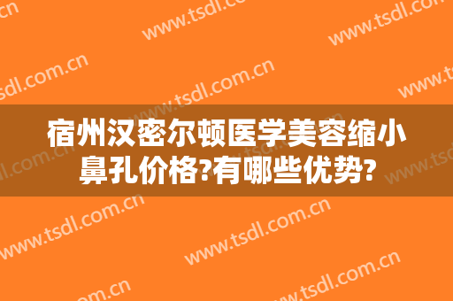 宿州汉密尔顿医学美容缩小鼻孔价格?有哪些优势?