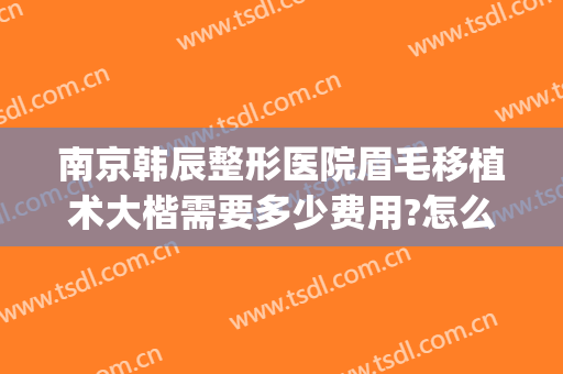 南京韩辰整形医院眉毛移植术大楷需要多少费用?怎么样?(南京韩辰医疗整形美容医院)