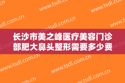 长沙市美之峰医疗美容门诊部肥大鼻头整形需要多少费用?有哪些优势?