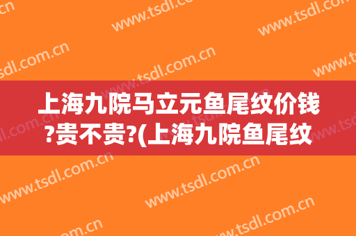 上海九院马立元鱼尾纹价钱?贵不贵?(上海九院鱼尾纹除皱)