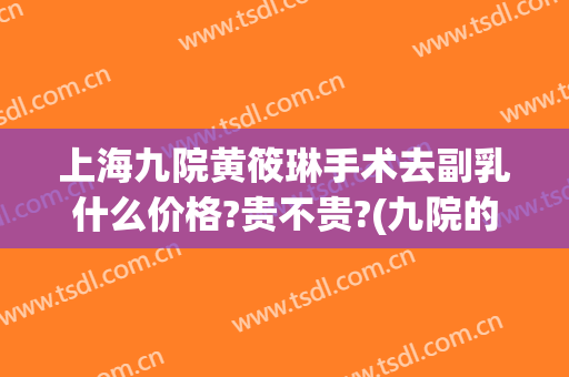 上海九院黄筱琳手术去副乳什么价格?贵不贵?(九院的黄筱琳医生怎么样)