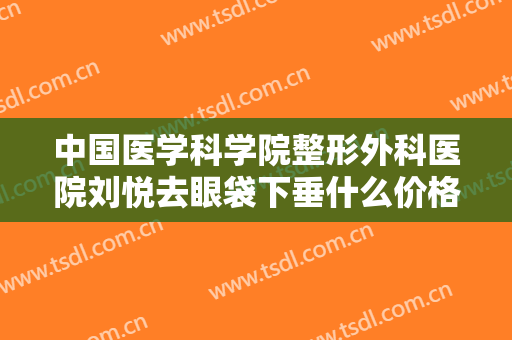 中国医学科学院整形外科医院刘悦去眼袋下垂什么价格?多长时间恢复?