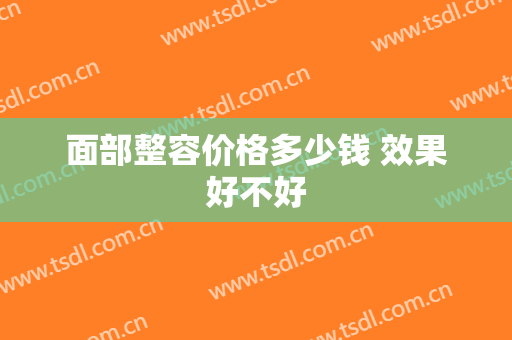面部整容价格多少钱 效果好不好