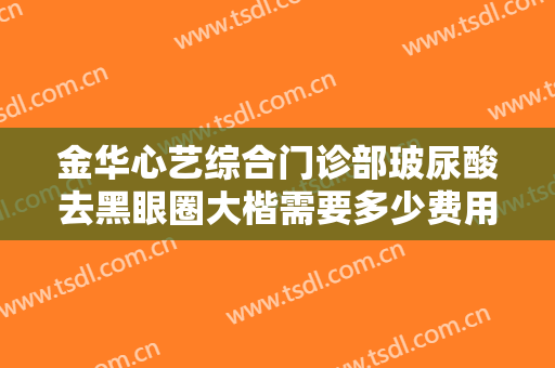 金华心艺综合门诊部玻尿酸去黑眼圈大楷需要多少费用?好不好?