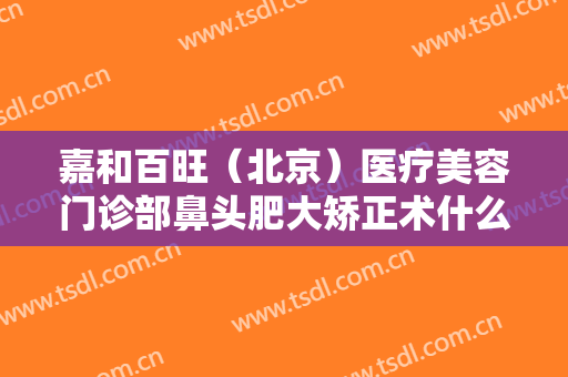 嘉和百旺（北京）医疗美容门诊部鼻头肥大矫正术什么价格?效果怎么样?