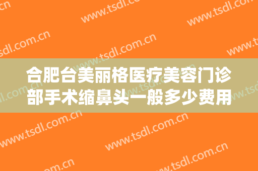 合肥台美丽格医疗美容门诊部手术缩鼻头一般多少费用?贵不贵?(合肥台美丽格整形)