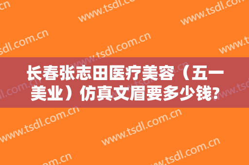 长春张志田医疗美容（五一美业）仿真文眉要多少钱?贵不贵?