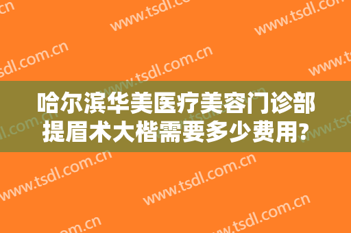 哈尔滨华美医疗美容门诊部提眉术大楷需要多少费用?可靠吗?