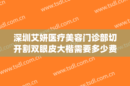 深圳艾妍医疗美容门诊部切开割双眼皮大楷需要多少费用?好不好?(艾妍整形医院)