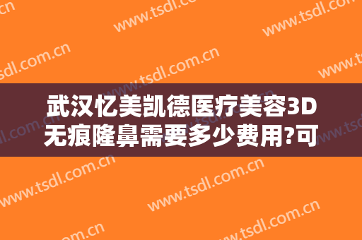 武汉忆美凯德医疗美容3D无痕隆鼻需要多少费用?可靠吗?