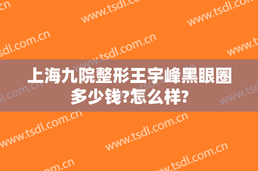 上海九院整形王宇峰黑眼圈多少钱?怎么样?