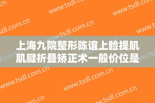 上海九院整形陈谊上睑提肌肌腱折叠矫正术一般价位是多少费用?效果怎么样?