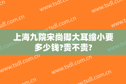 上海九院宋尚卿大耳缩小要多少钱?贵不贵?