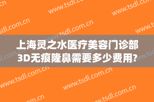 上海灵之水医疗美容门诊部3D无痕隆鼻需要多少费用?效果怎么样?(灵之水医疗美容医院怎么样)