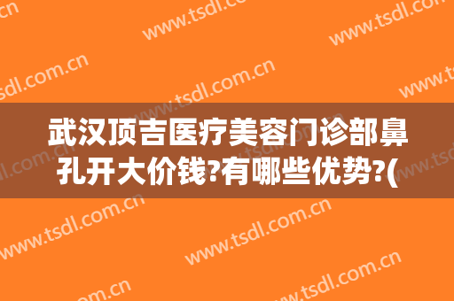 武汉顶吉医疗美容门诊部鼻孔开大价钱?有哪些优势?(武汉顶吉医疗美容门诊部鼻孔开大价钱?有哪些优势呢)