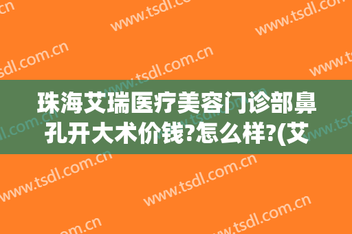 珠海艾瑞医疗美容门诊部鼻孔开大术价钱?怎么样?(艾瑞医疗美容珠海拱北)
