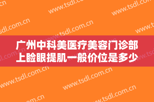 广州中科美医疗美容门诊部上睑眼提肌一般价位是多少?多长时间恢复?