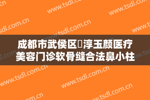 成都市武侯区渼淳玉颜医疗美容门诊软骨缝合法鼻小柱延长术一般多少钱?可靠吗?
