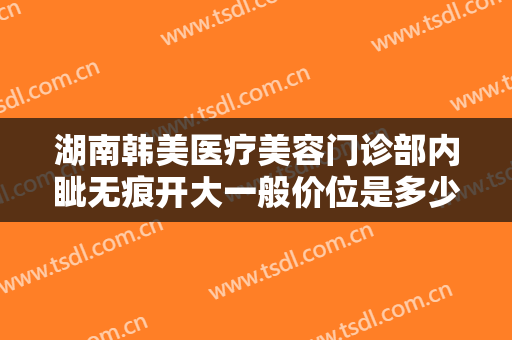湖南韩美医疗美容门诊部内眦无痕开大一般价位是多少钱?靠谱吗?