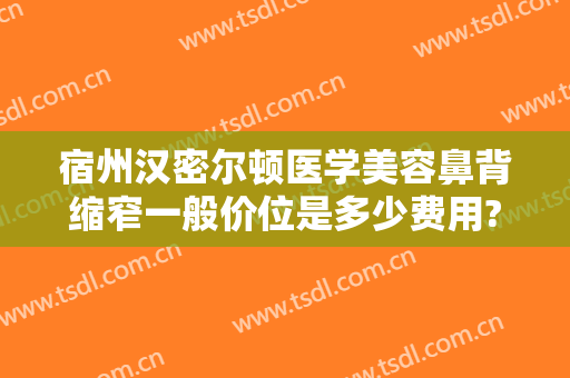 宿州汉密尔顿医学美容鼻背缩窄一般价位是多少费用?效果怎么样?