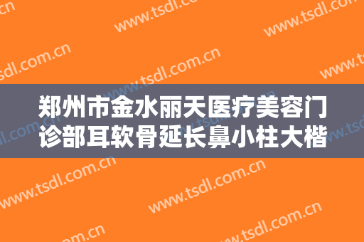 郑州市金水丽天医疗美容门诊部耳软骨延长鼻小柱大楷需要多少费用?怎么样?