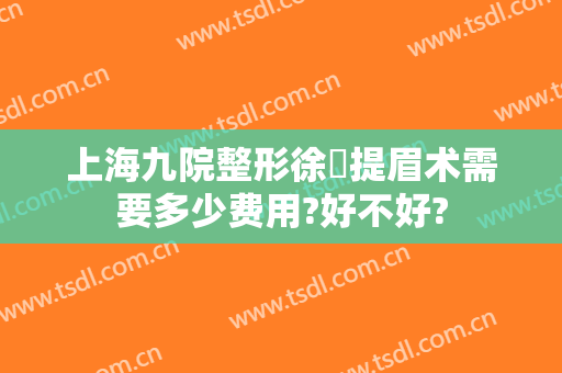 上海九院整形徐瓅提眉术需要多少费用?好不好?